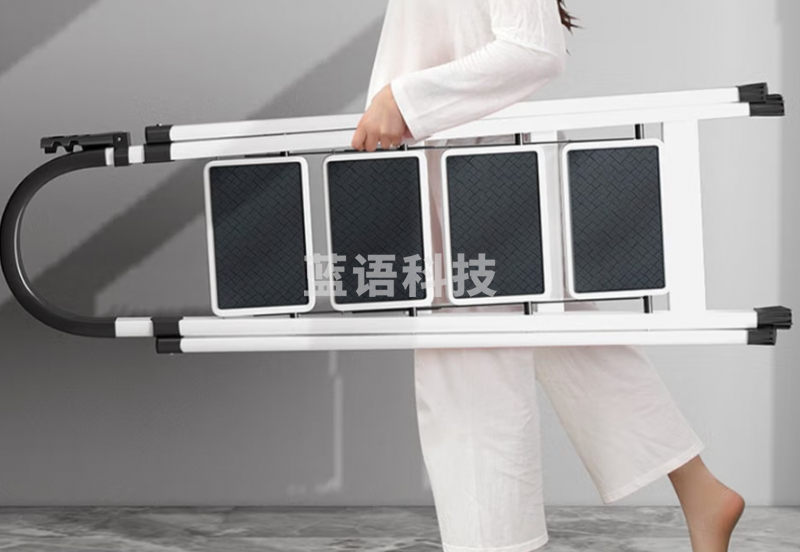工来工往 梯子 家用人字梯 多功能梯子 家用扶梯 白色 四步梯子