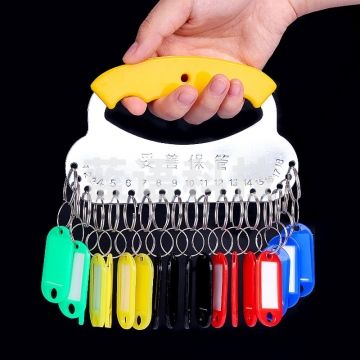 钥匙盘钥匙扣钥匙环 钥匙牌钥匙链钥匙圈  黄色30位+标记牌