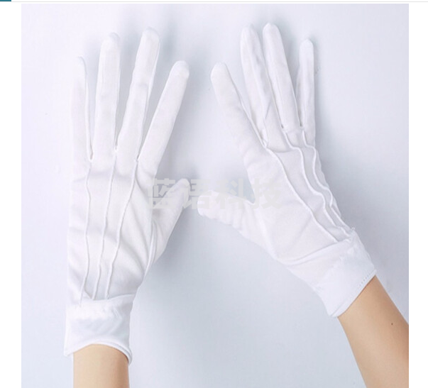 三筋礼仪手套 白手套 薄透气 阅兵演出 男女