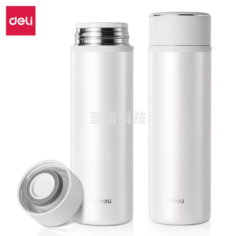 得力(deli) LL601-BWE商务保温杯(500ml)(白)(个)
