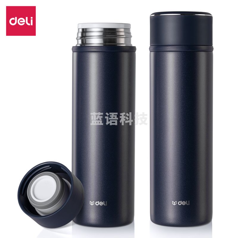 得力(deli) LL601-BBE商务保温杯(500ml)(蓝)(个)