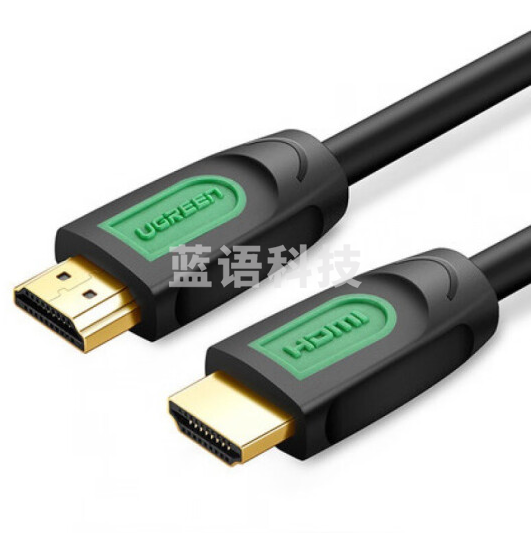 绿联 HDMI线2.0版绿黑款圆线8米 4k高清线3D视频线机顶盒显示器连接线 40465
