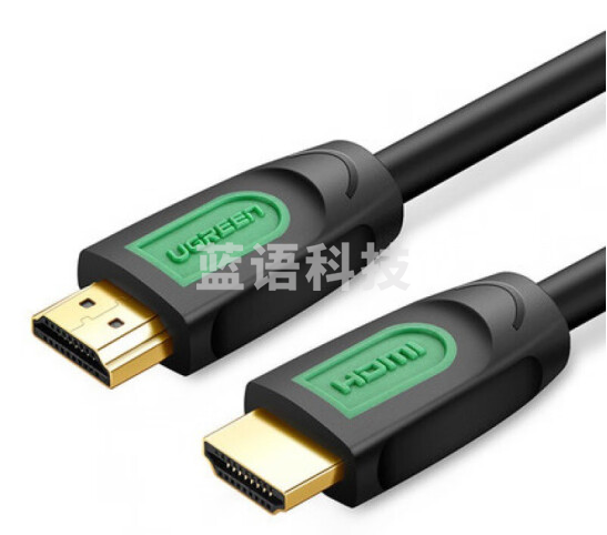 绿联 HDMI线2.0版绿黑款圆线12米 4k高清线3D视频线机顶盒显示器连接线 40467
