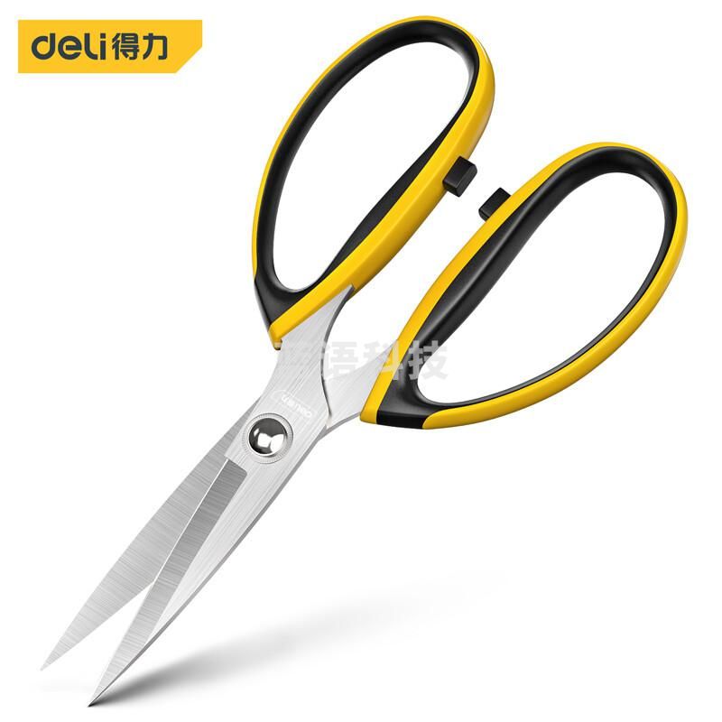 得力工具 DL358007 不锈钢强力剪(黄) 7″(单位：把)