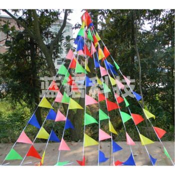 三角彩旗 装饰小彩旗 三角串旗 红旗 约5米(单位：串)