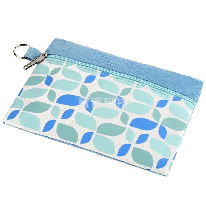 渡美 626E/623E B6 蓝色彩布双层双拉链文件袋 10个/包