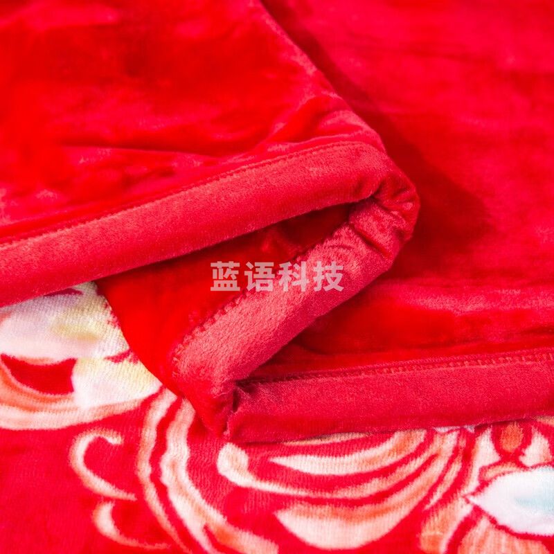 富安娜家纺 厚毛毯 加大加厚双层云毯 红200*230cm 约6.8斤