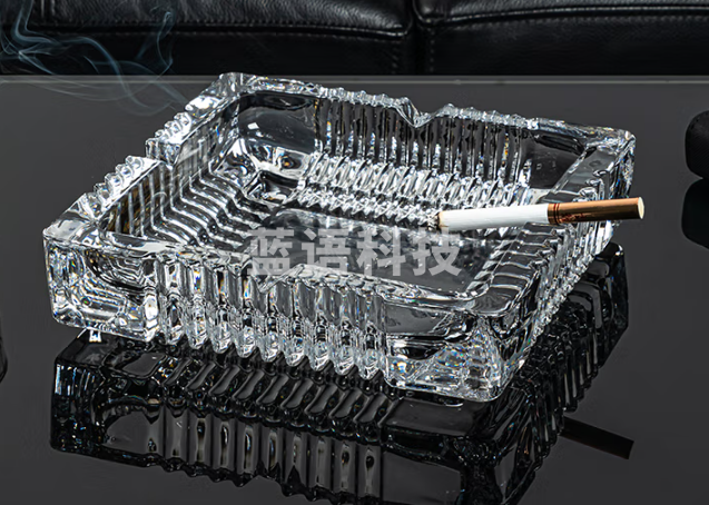 得力 DELI 9580 烟灰缸 客厅办公透明玻璃缸 简洁大方