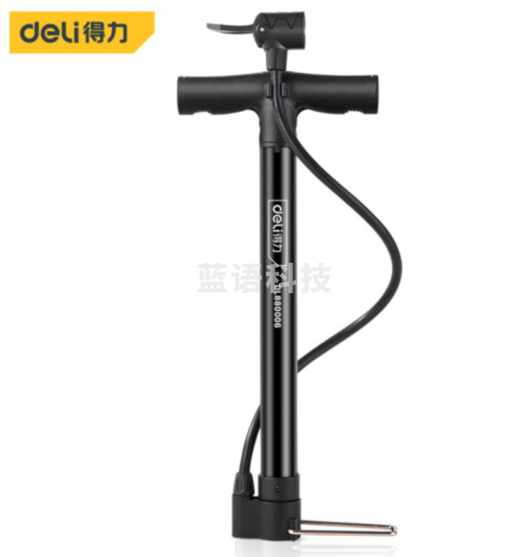 得力 打气筒自行车山地车高压电动车摩托车汽车家用篮球足球打气便携迷你充气筒 DL880006