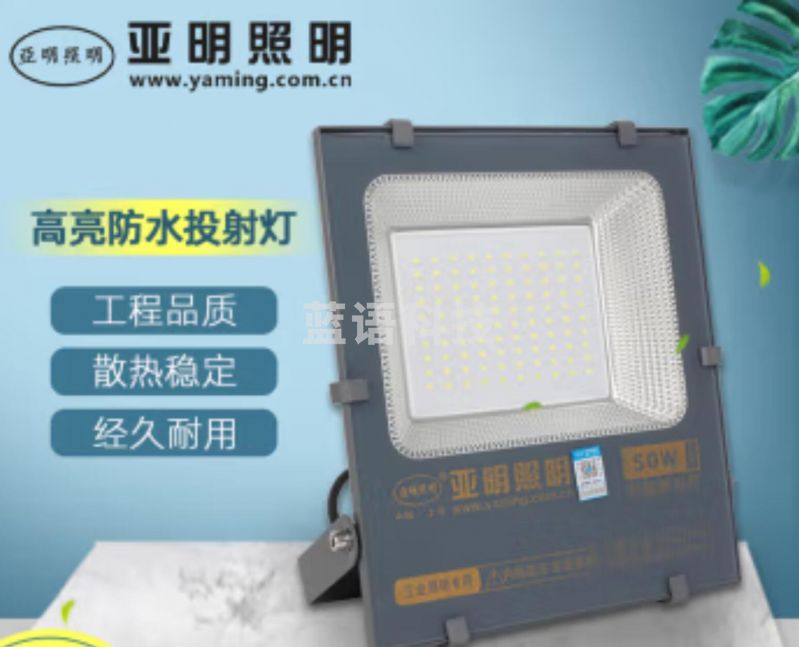 亚明照明  LED投光灯 户外防水射灯高杆灯探照灯 YM-119系列-50W 220V贴片豪华款 白光