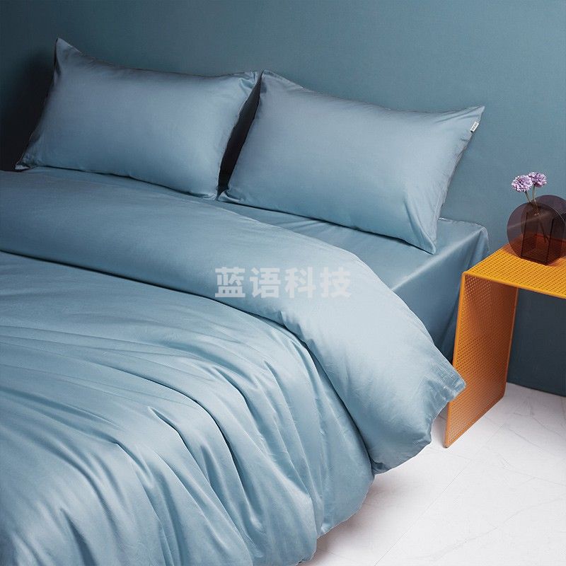 博洋(BEYOND)60支新疆长绒棉四件套春夏床上用品纯棉套件全棉被套被罩双人床单 【60S长绒棉】蓝色床单款 1.8米床(被套220*240厘米)
