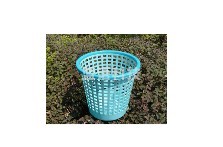 塑料圆形网眼纸篓 办公室用垃圾桶 纸篓 颜色随机发