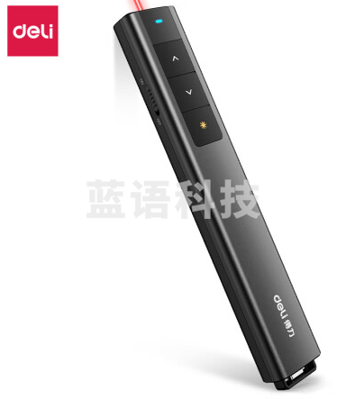 得力(deli)激光翻页笔 双接口教师PPT投影笔激光翻页笔教鞭电子笔演讲笔 无线演示翻页器课件笔 黑色2800