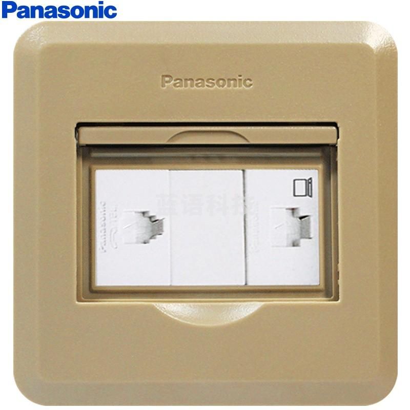 松下( Panasonic)地插 电脑电话地插座 防水弱电信息隐藏式地插 树脂浅咖色DUFC3403