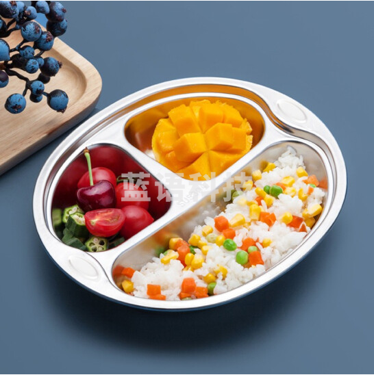 美厨 304不锈钢餐盘饭盒碗 加厚分格餐盘 大嘴猴系列 MCFT707