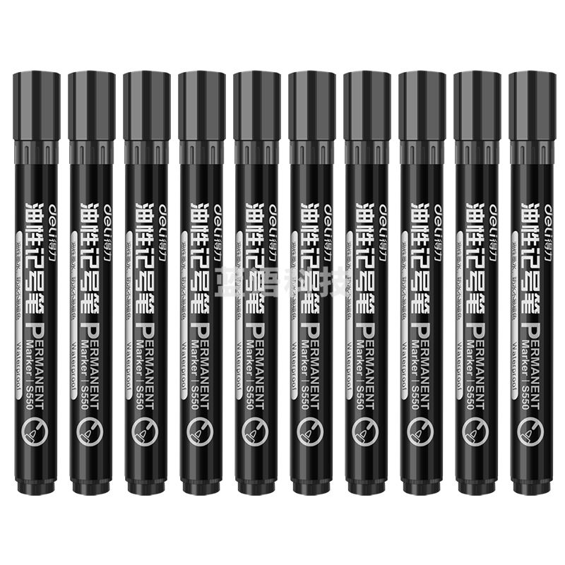 得力550 粗记号笔 黑色   10支/盒 链接单支价