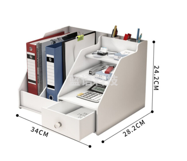 嘉世精选 文件架 办公用品文件夹收纳盒多层书架简易桌上多功能书立文件架框资料架 带抽屉文件架