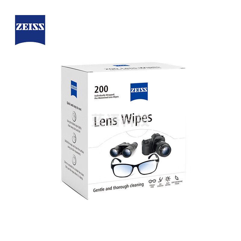 蔡司 专业光学拭镜纸 擦镜纸 200片/盒 单位：盒