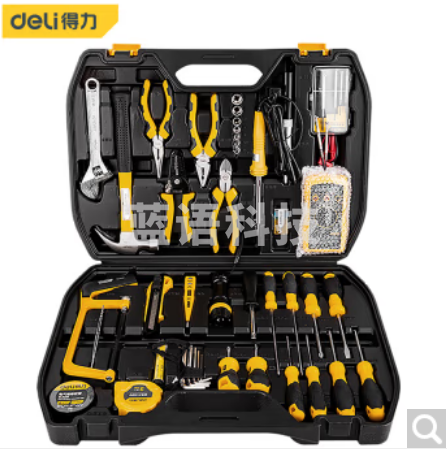 得力(deli)家用多功能五金工具箱套装工具组套电工木工维修套装42件 DL1042