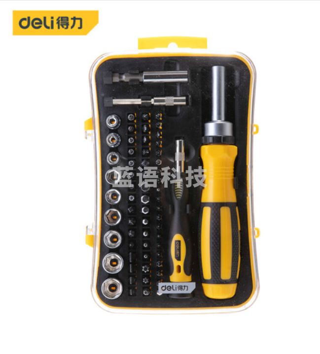 得力DL3565铬钒钢精密电子65件手机维修螺丝刀套装