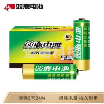 双鹿 LR6 5号碱性电池24粒 适用于遥控器/鼠标/话筒/闹钟 五号/AA/电池