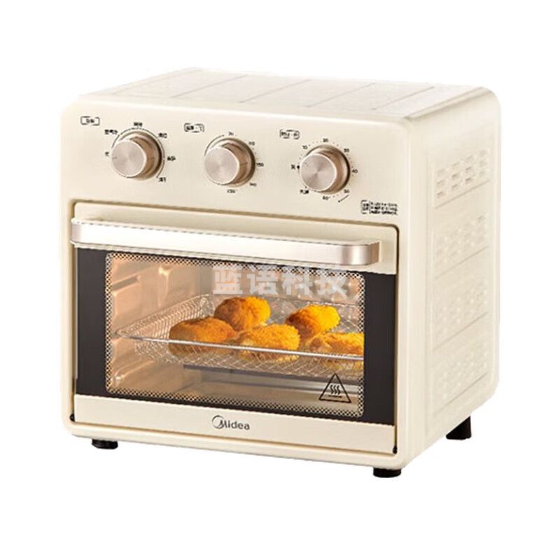 美的(Midea)家用15L空气炸锅烤箱 360°循环热风 上下立体发热管 健康低脂 电烤箱PT1511 旋钮发热 杏色