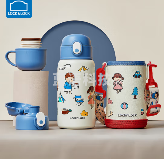 乐扣乐扣保温杯儿童水杯小学生水壶吸管杯316不锈钢多用