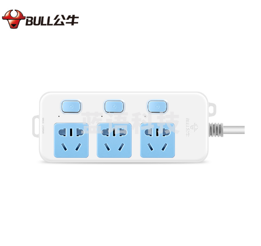 BULL/公牛接线板 GN-314 三位分控1.8M袋(新国标)