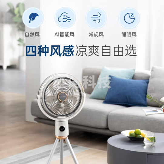 摩飞电器(Morphyrichards)电风扇 空气循环扇 家用立式风扇落地扇 无线遥控直流变频伸缩电扇 MR3700白