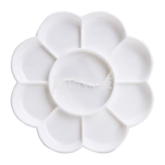得力(deli)9402 优质塑料大号水粉水彩颜料调色盘/调色盒/调色板/调色碟 /10格梅花形(个)