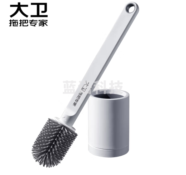 大卫【黄晓明同款】硅胶马桶刷大刷头加长加粗刷杆马桶刷套装家用厕所刷卫生间硅胶刷