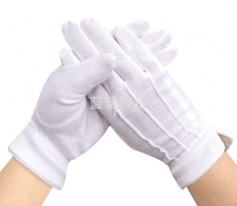 三筋带扣礼仪手套 均码 白色 10付/包
