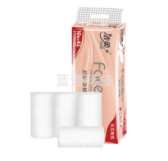 洁柔卷纸face4层70g加厚无芯纸巾卷纸批发家用厕所纸手纸厕纸卫生纸 1提10卷