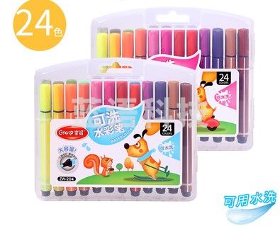 掌握 204-24 色三角杆水彩笔24支/盒(单位：盒)24色
