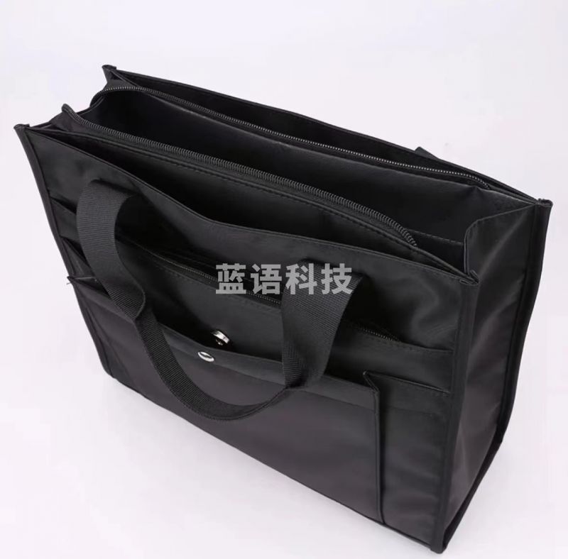 男包手提包百搭牛津布包办公包商务包公文包补课袋文件包 款式二黑色