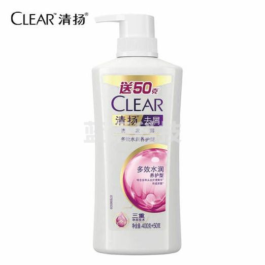 清扬 去屑洗发露洗发水 多效水润型 450g(400g+50g) 12瓶/箱