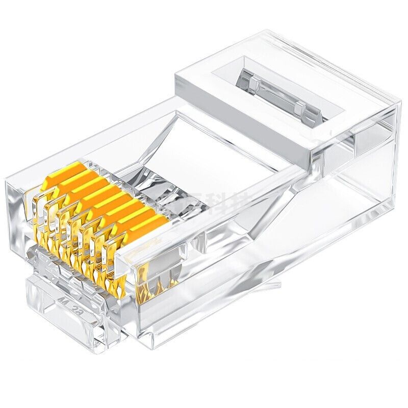 山泽(SAMZHE)SJ-6010六类镀金千兆网络非屏蔽水晶头RJ45网线8P8C连接头Cat6类电脑路由器8芯接头 10个/袋