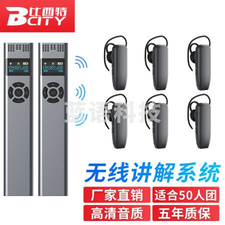 比西特919R无线讲解耳麦一对多政企接待会议讲解器一键关机导游带团电子解说器 双讲+50人听团套装