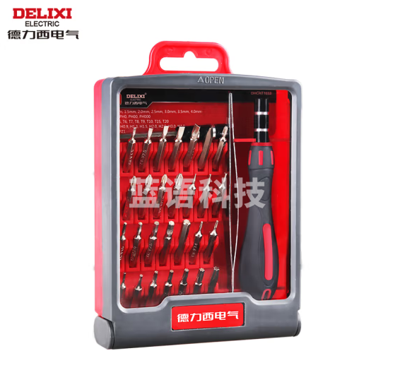 德力西电气螺丝刀套装笔记本螺丝刀电脑维修工具小螺丝刀螺丝批 33件套 DHCHT1033D