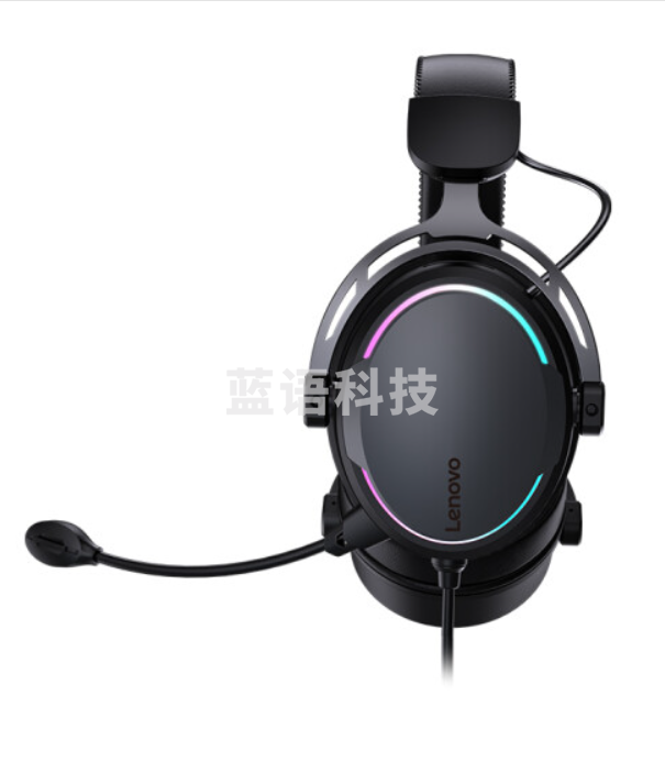 联想(Lenovo) X370 USB7.1声道 RGB游戏耳机电竞耳麦头戴式电脑耳机麦克风吃鸡耳机带线控 黑色