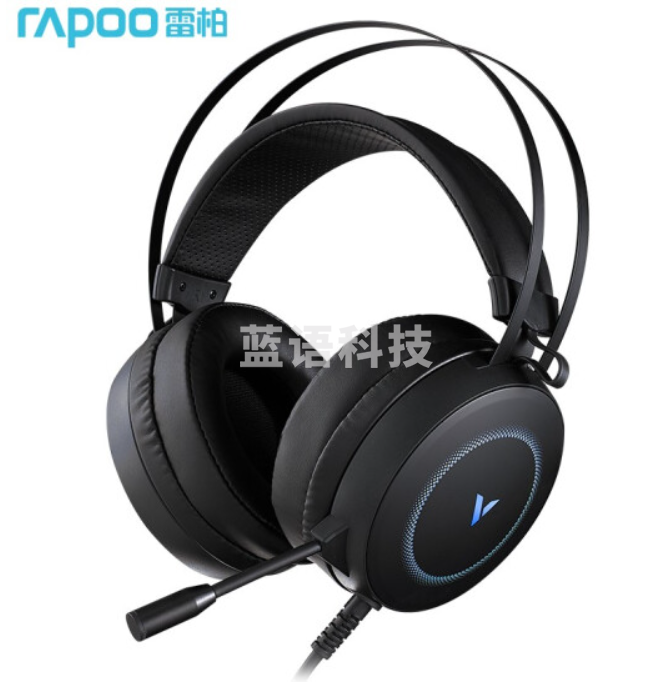 雷柏(Rapoo) VH160 有线耳机 虚拟7.1声道游戏耳机 USB电脑耳麦 电竞耳机 头戴式耳机 立体环绕声 黑色