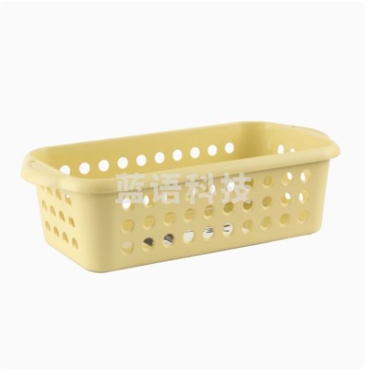 桌面收纳筐  塑料镂空收纳筐   黄色款  货号：WY