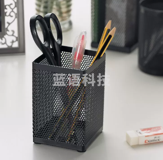 齐心笔筒方形 金属 黑色 EB701(个)