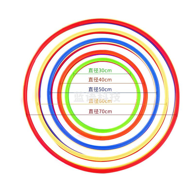 敏捷圈体能环足球训练器材跳圈跳格子跳圈体能步伐圈圈环 直径30cm 混色 5只装