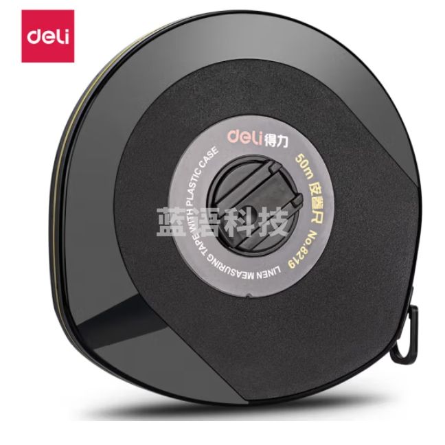 得力(deli)50m皮卷尺操场盘式50米皮卷尺软尺测量尺子 8219黑色
