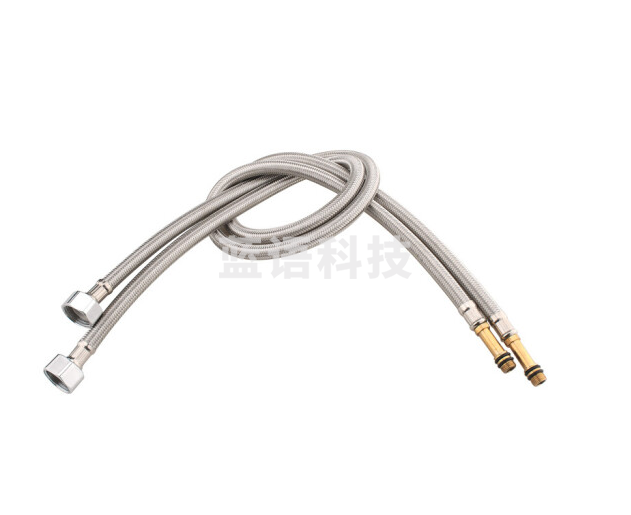 洗菜盆厨房304不锈钢材质编织上水管软管冷热进水管加长尖头连接管子水槽延长管 80CM