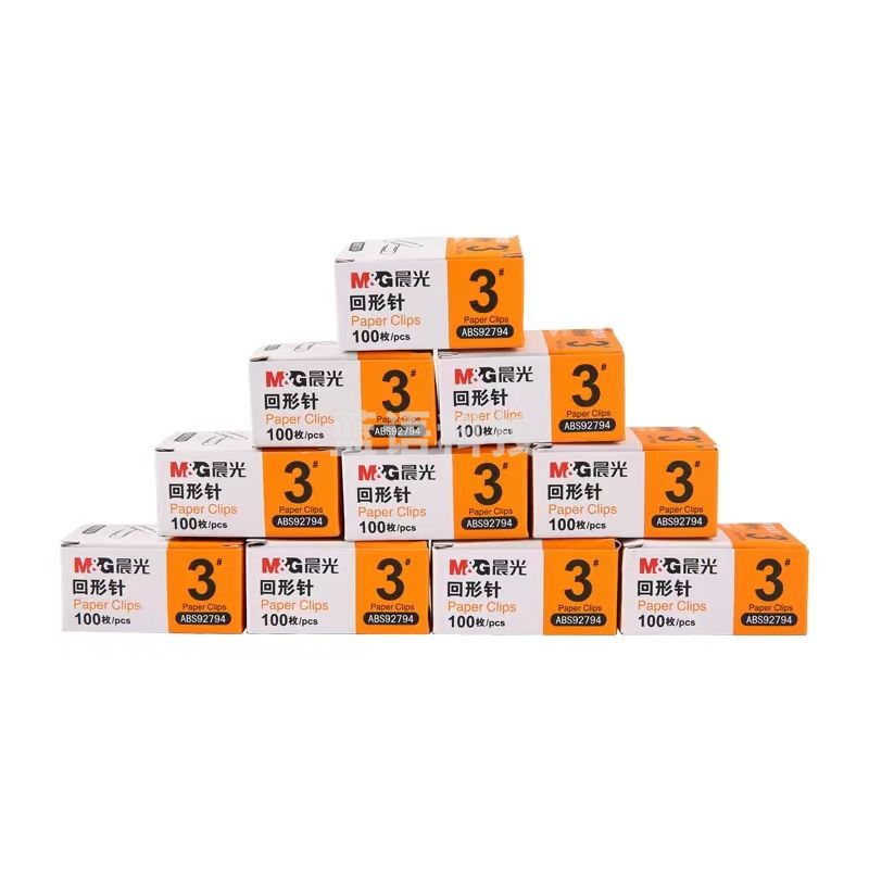 晨光(M&G)文具3#镀镍防锈回形针 金属曲别针100枚/盒ABS92794