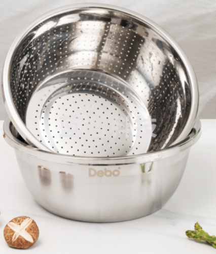 不锈钢洗菜漏盆 含储水盆1个、洗米筛1个  26cmM&C27002