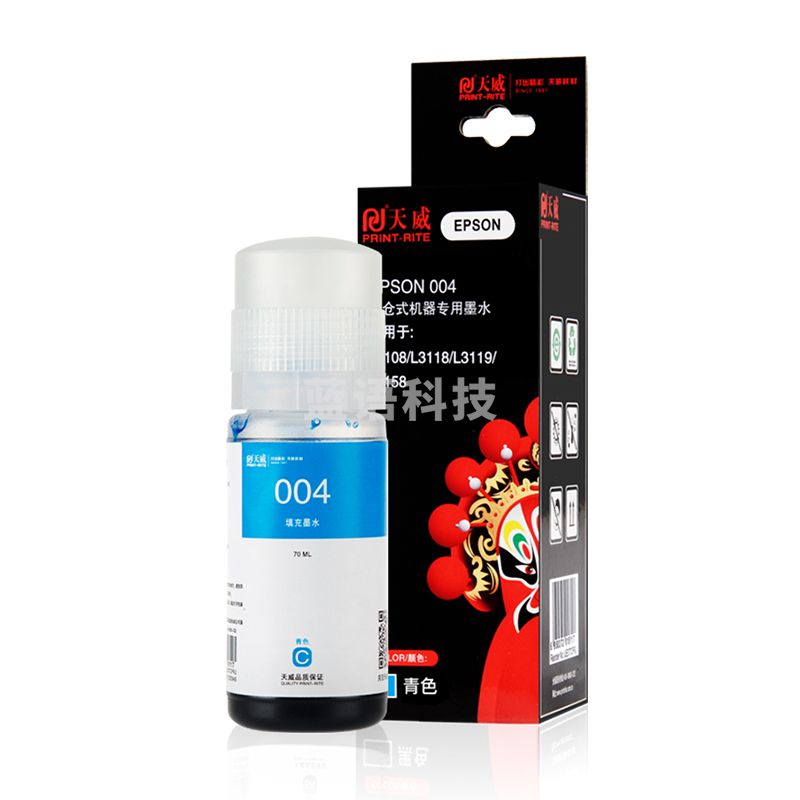 天威 PRINT-RITE 墨水 004 IJE077CPRJ 1400页 (青色)