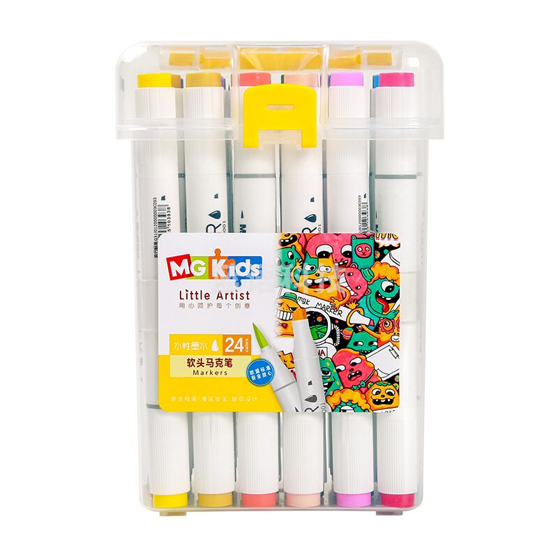 晨光/M&G ZPMV8002 Kids系列双头马克笔 1mm/6mm/彩色 24色/盒